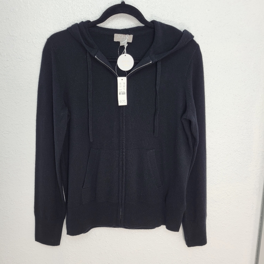 New J Crew Cashmere full-zip sweater-hoodie BJ611 Size S $268 Retail - Picture 5 of 8